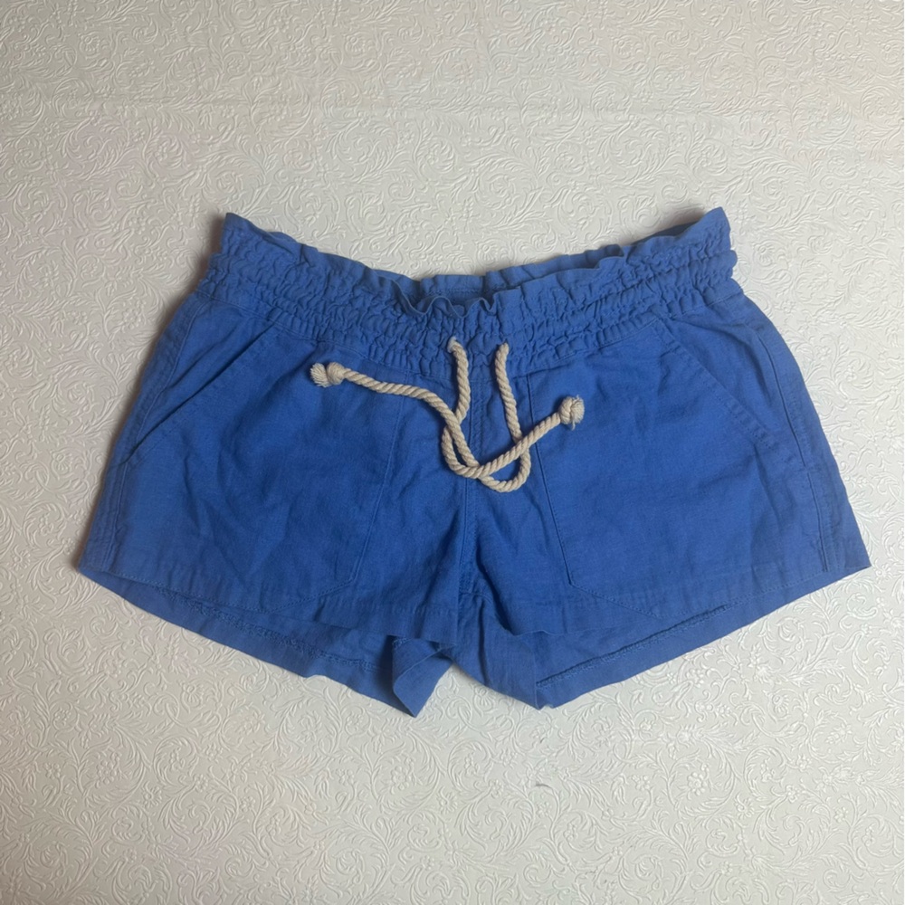 💙 ROXY Smocked Waist Dolphin Shorts Rope Tie Blue S